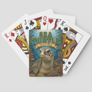 Sea Turtle Coral Reef POPCUT Playing Cards