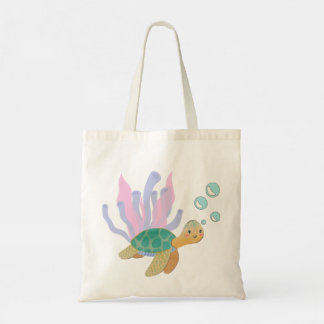 Sea Turtle & Coral Reef Tote Bag – Ocean-Inspired 