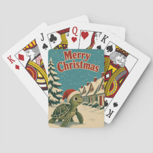 Sea Turtle Cottage Row Animal Christmas Playing Cards