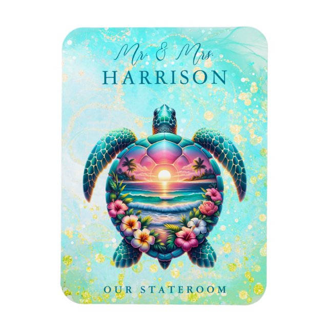 Sea Turtle Cruise Ship Stateroom Magnet (Vertical)