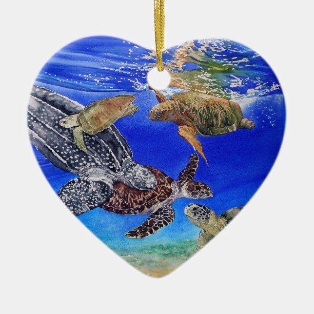 Sea Turtle Customisable Ornament (Front)