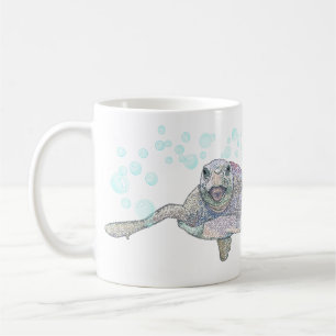 Sea Turtle Cute Colourful Childrens Illustration Coffee Mug