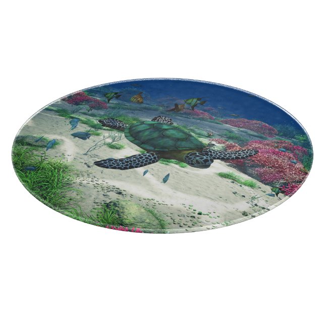 Sea Turtle Cutting Board (Corner)