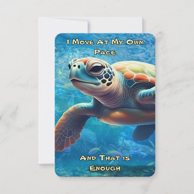 Sea Turtle Daily Affirmation Card Two Quotes (Front)