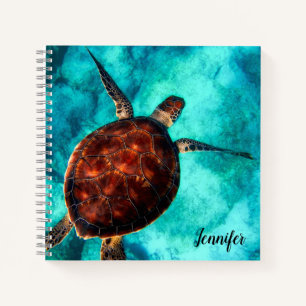Sea Turtle Design Spiral Notebook 