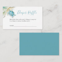 Sea Turtle Diaper Raffle Invitation Enclosure Card