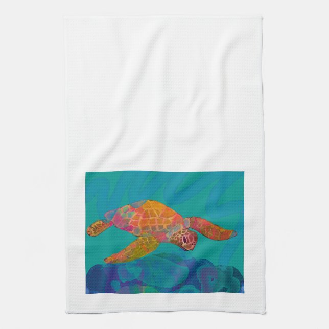 Sea Turtle Dish Towel (Vertical)
