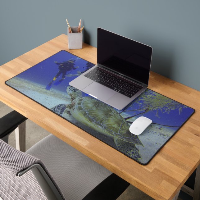 Sea Turtle Dive Desk Mat – Underwater Adventure (Office 2)