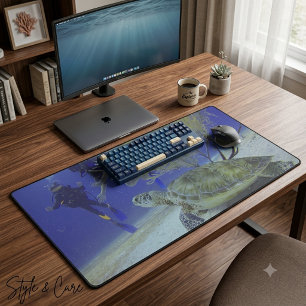 Sea Turtle Dive Desk Mat – Underwater Adventure
