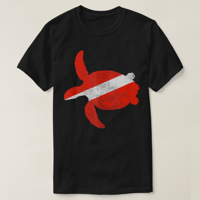 Sea Turtle Dive Flag Scuba Diving Lovers  T-Shirt (Design Front)