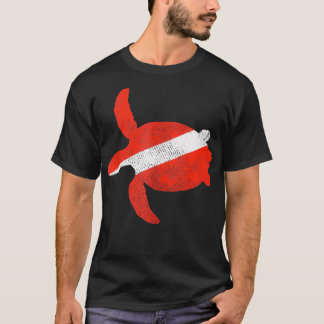 Sea Turtle Dive Flag Scuba Diving Lovers  T-Shirt