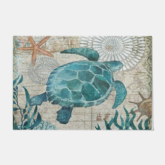 Sea Turtle doormat, Coastal doormat, Beach House Doormat