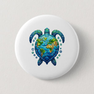 Sea Turtle Earth Day 2024 Sea Animals Women Men Se 6 Cm Round Badge