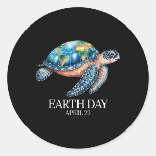 Sea Turtle Earth Day 2025 Save The Earth Classic Round Sticker