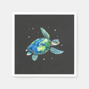Sea Turtle Earth Day 2025 Sea Animals  Napkin