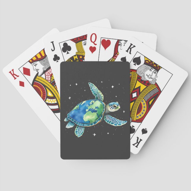 Sea Turtle Earth Day 2025 Sea Animals  Playing Cards (Back)