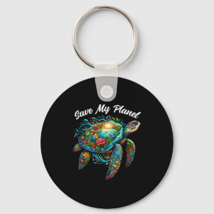 Sea Turtle Earth Day Save My Planet Mother Earth  Key Ring