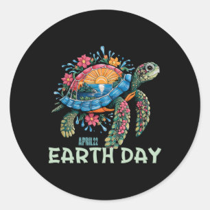 Sea Turtle Earth Day Save The Earth 1  Classic Round Sticker