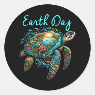 Sea Turtle Earth Day Save The Earth Classic Round Sticker
