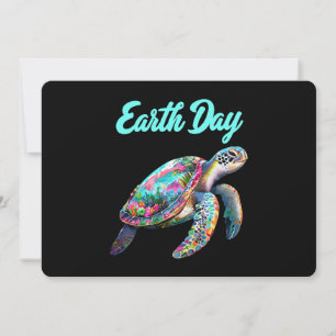 Sea Turtle Earth Day Save The Earth  Invitation