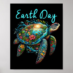 Sea Turtle Earth Day Save The Earth  Poster