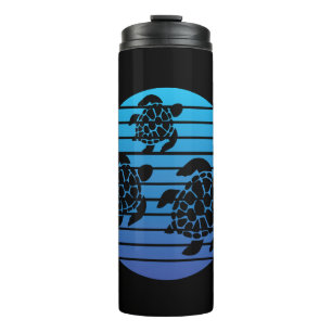 Sea Turtle Family Blue Ocean Swimming  Thermal Tumbler