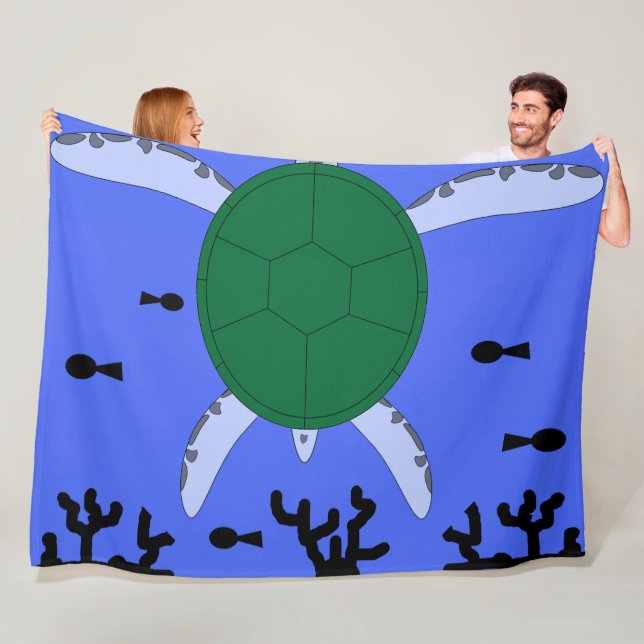 Sea Turtle Fleece Blanket (In Situ)