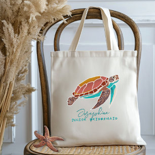 Sea Turtle Flower Girl Beach Wedding Tote Bag