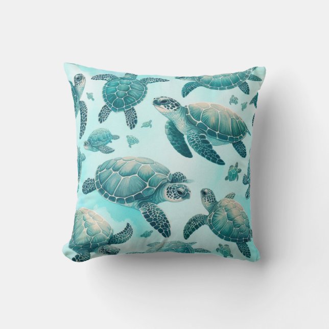 Sea Turtle Friends Cushion (Front)