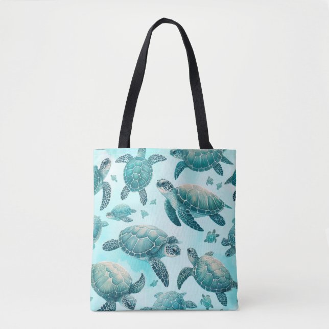 Sea Turtle Friends Tote Bag (Front)