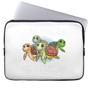 Sea Turtle Gift Kids Women Underwater Sea Turtles Laptop Sleeve