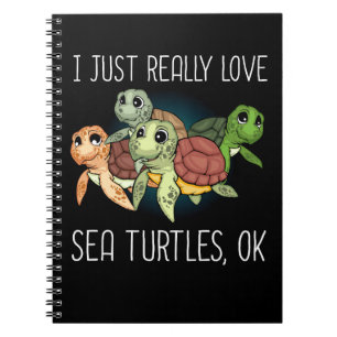 Sea Turtle Gift Kids Women Underwater Sea Turtles Notebook