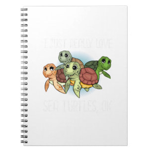 Sea Turtle Gift Kids Women Underwater Sea Turtles Notebook