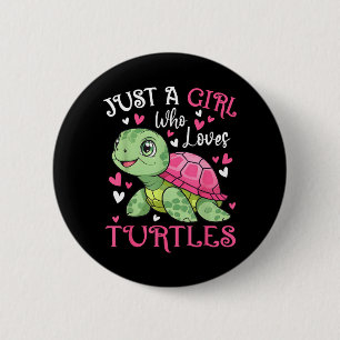 Sea Turtle Girls Women Cute A Girl Who Loves 6 Cm Round Badge