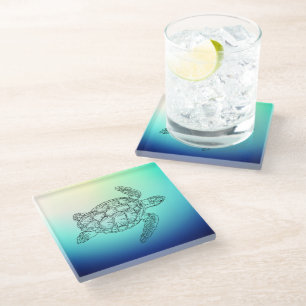 Sea Turtle  Glass Coaster