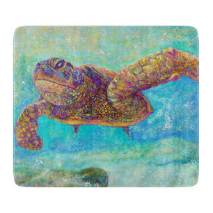 Sea Turtle - Glass Cutting Board