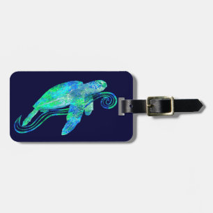 Sea Turtle Graphic Luggage Tag