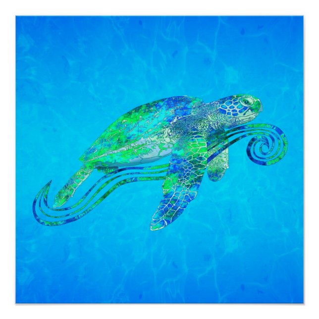 Sea Turtle Graphic Poster (Front)
