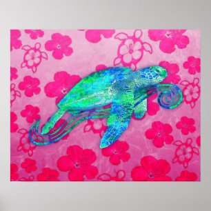 Sea Turtle Graphic Poster