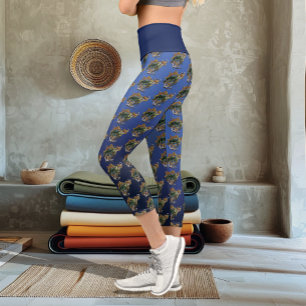 Sea Turtle Green Blue Capri Leggings