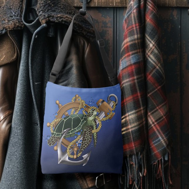 Sea Turtle Green Blue Crossbody Bag (Creator Uploaded)