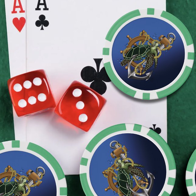 Sea Turtle Green Blue Poker Chips (Creator Uploaded)