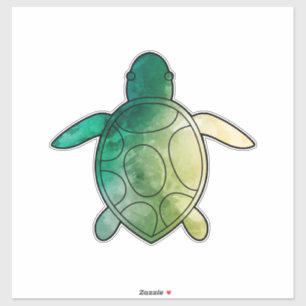 Sea Turtle green watercolor