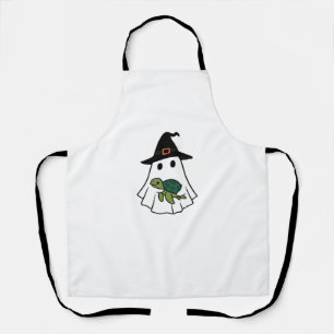 Sea Turtle Halloween Ghost Witch Hat Animal Lovers Apron
