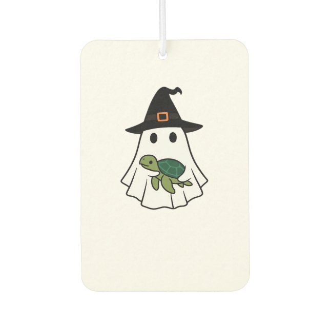 Sea Turtle Halloween Ghost Witch Hat Animal Lovers Car Air Freshener (Front)