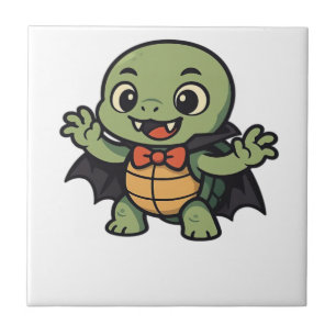 Sea Turtle Halloween Ghost Witch Hat Animal Lovers Ceramic Tile