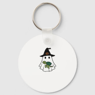 Sea Turtle Halloween Ghost Witch Hat Animal Lovers Key Ring