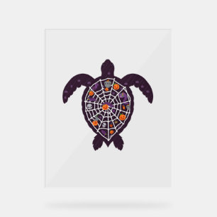 Sea Turtle Halloween Spider-web Pumpkin Ghost Hall Acrylic Sign
