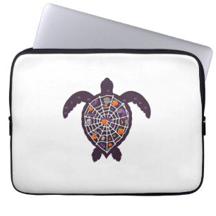 Sea Turtle Halloween Spider-web Pumpkin Ghost Hall Laptop Sleeve