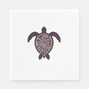 Sea Turtle Halloween Spider-web Pumpkin Ghost Hall Napkin